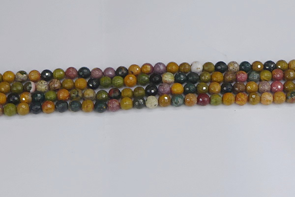COS201 15.5 inches 6mm faceted round ocean jasper beads