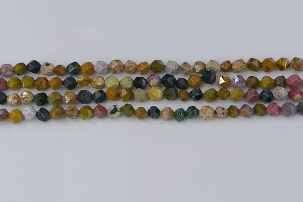 COS210 15.5 inches 6mm faceted nuggets ocean jasper beads
