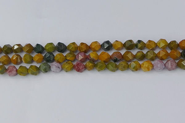 COS211 15.5 inches 8mm faceted nuggets ocean jasper beads