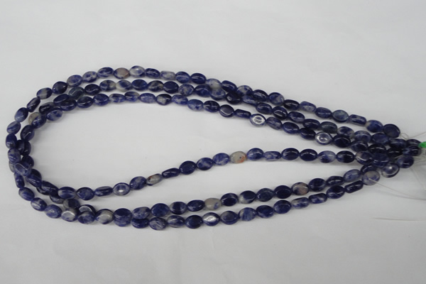 COV01 15.5 inches 6*8mm oval blue spot gemstone beads wholesale