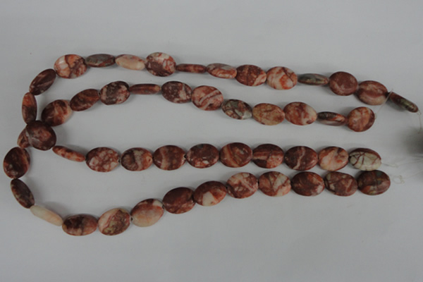 COV106 15.5 inches 12*16mm oval red mud jasper beads wholesale