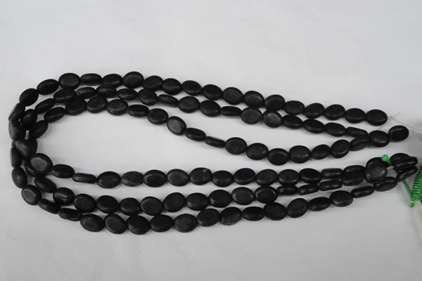 COV14 15.5 inches 8*10mm oval blackstone gemstone beads wholesale