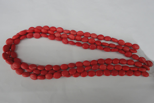 COV23 15.5 inches 8*10mm oval synthetic coral beads wholesale