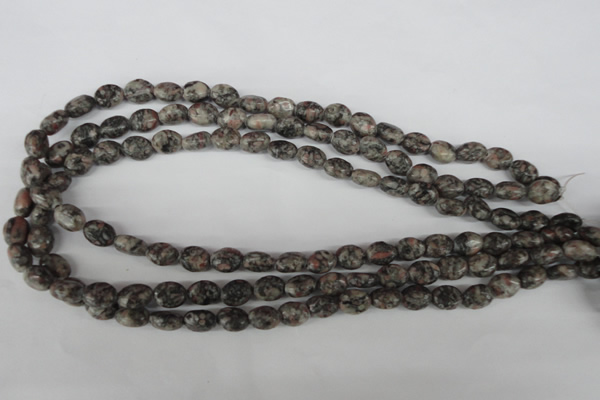 COV31 15.5 inches 8*10mm oval leopard skin jasper beads wholesale