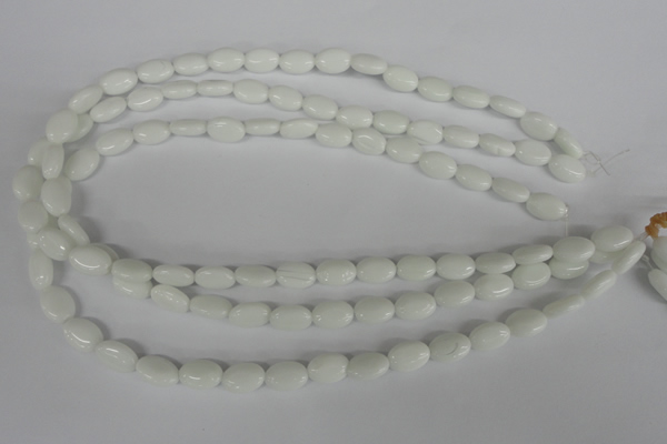 COV58 15.5 inches 8*12mm oval white porcelain beads wholesale