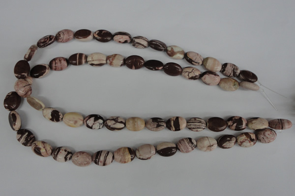 COV75 15.5 inches 10*14mm oval zebra jasper beads wholesale
