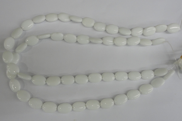 COV82 15.5 inches 10*14mm oval white porcelain beads wholesale