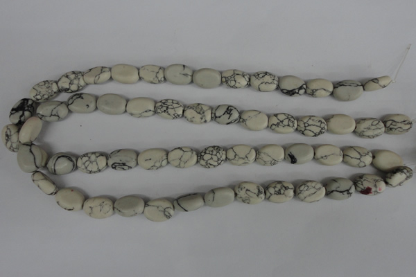COV85 15.5 inches 10*14mm oval synthetic turquoise beads wholesale
