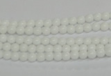 CPB01 15.5 inches 4mm round white porcelain beads wholesale