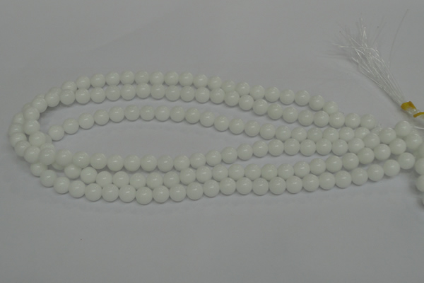 CPB03 15.5 inches 8mm round white porcelain beads wholesale