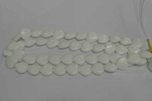 CPB105 15.5 inches 18*18mm heart white porcelain beads wholesale
