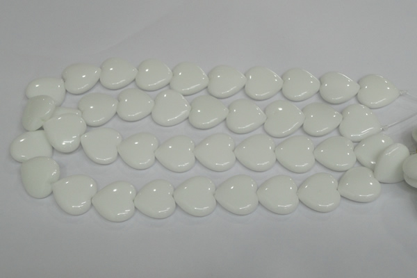 CPB106 15.5 inches 20*20mm heart white porcelain beads wholesale