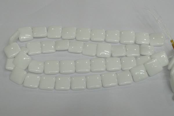 CPB115 15.5 inches 20*20mm square white porcelain beads wholesale