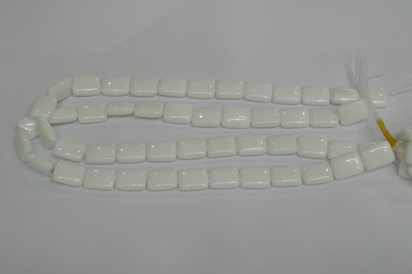 CPB121 15.5 inches 12*16mm rectangle white porcelain beads wholesale