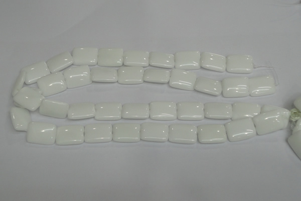 CPB122 15.5 inches 15*20mm rectangle white porcelain beads wholesale