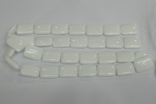 CPB123 15.5 inches 18*25mm rectangle white porcelain beads wholesale