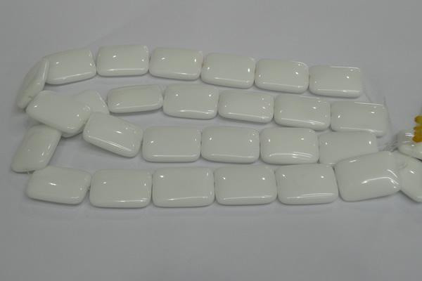 CPB124 15.5 inches 22*30mm rectangle white porcelain beads wholesale