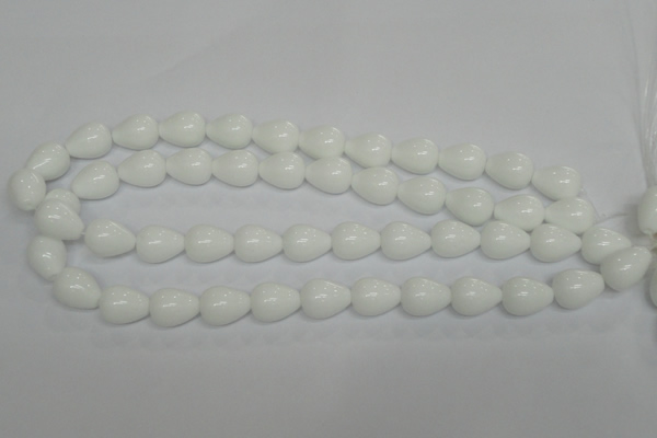 CPB23 15.5 inches 12*16mm teardrop white porcelain beads wholesale