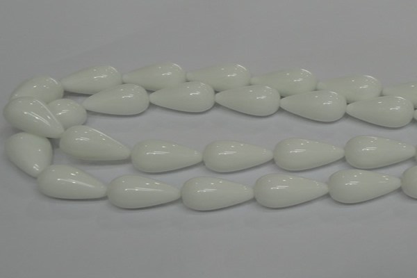 CPB27 15.5 inches 10*30mm teardrop white porcelain beads wholesale