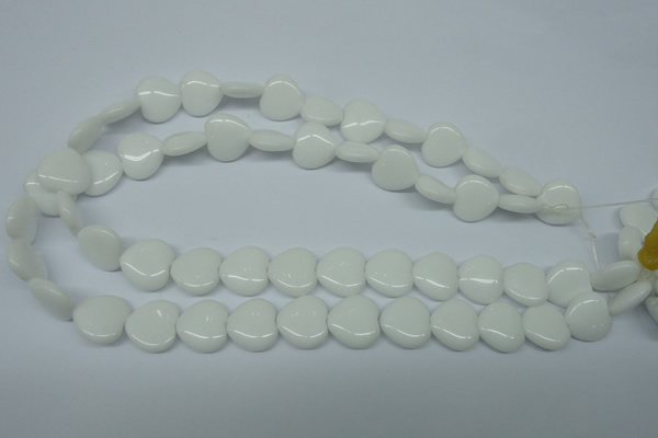 CPB352 15 inches 16*16mm heart white porcelain beads wholesale
