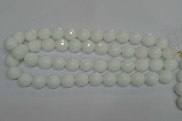CPB37 15.5 inches 16mm faceted round white porcelain beads wholesale