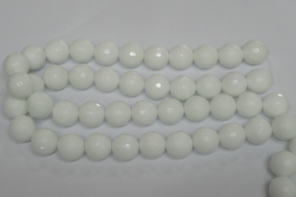 CPB38 15.5 inches 18mm faceted round white porcelain beads wholesale