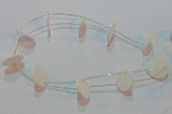 CPB401 15.5 inches 25mm coin white porcelain beads wholesale