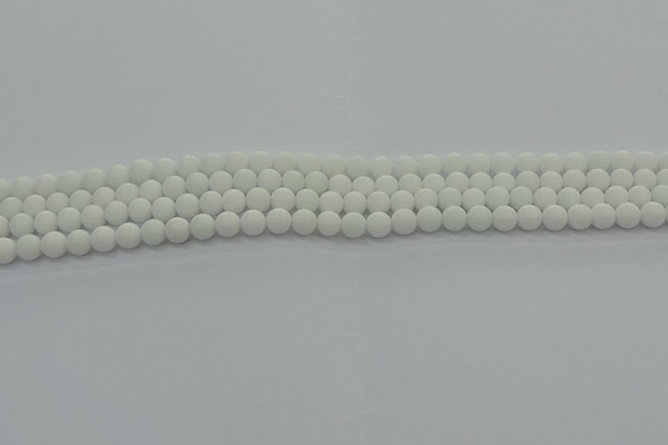 CPB410 15.5 inches 4mm round matte white porcelain beads