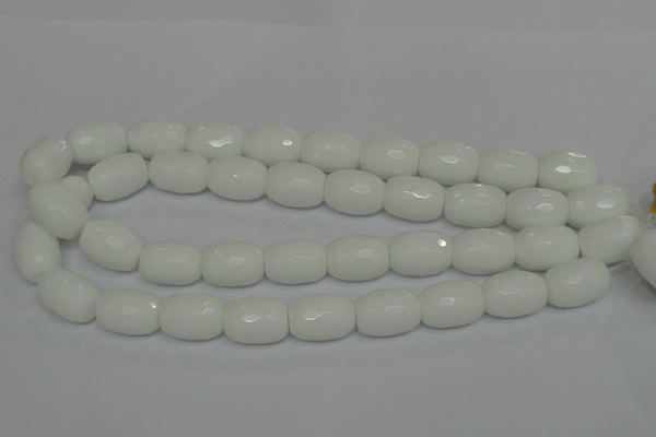 CPB44 15.5 inches 15*20mm faceted drum white porcelain beads