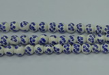CPB504 15.5 inches 12mm round Painted porcelain beads