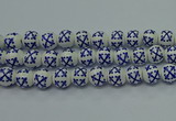 CPB524 15.5 inches 12mm round Painted porcelain beads