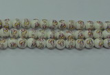 CPB572 15.5 inches 8mm round Painted porcelain beads