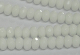 CPB58 15.5 inches 5*8mm faceted rondelle white porcelain beads