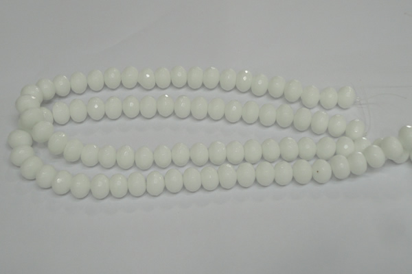 CPB60 15.5 inches 8*12mm faceted rondelle white porcelain beads