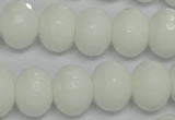 CPB62 15.5 inches 12*16mm faceted rondelle white porcelain beads