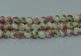 CPB651 15.5 inches 6mm round Painted porcelain beads