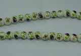 CPB665 15.5 inches 14mm round Painted porcelain beads