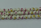 CPB691 15.5 inches 6mm round Painted porcelain beads