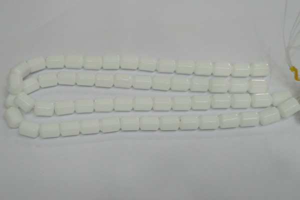 CPB75 15.5 inches 10*14mm column white porcelain beads wholesale