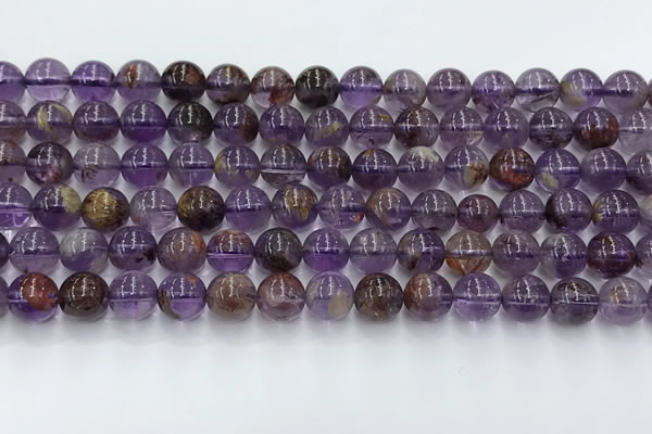 CPC665 15.5 inches 6mm round purple phantom quartz beads wholesale