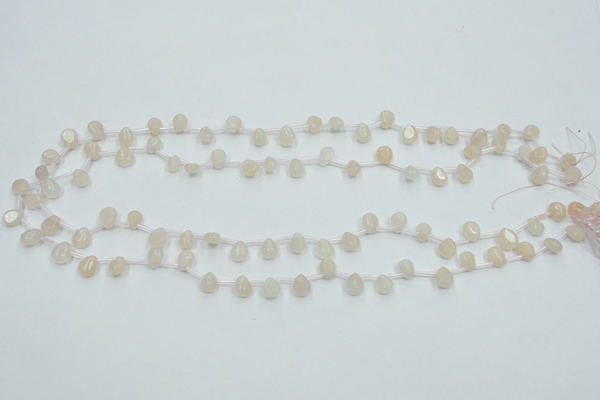 CPI11 15.5 inches 6*8mm top-drilled teardrop pink aventurine jade beads