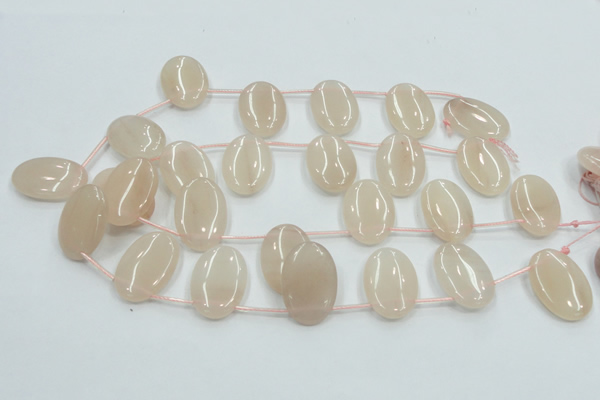 CPI17 15.5 inches 20*30mm top-drilled oval pink aventurine jade beads
