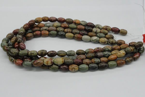 CPJ02 15.5 inches 10*14mm rice picasso jasper beads wholesale