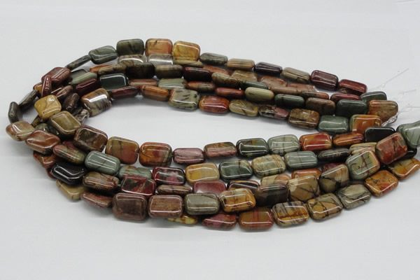 CPJ09 15.5 inches 12*16mm rectangle picasso jasper beads wholesale