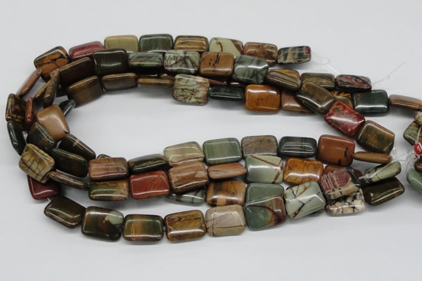 CPJ11 15.5 inches 15*20mm rectangle picasso jasper beads wholesale