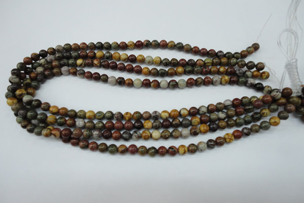 CPJ152 15.5 inches 6mm round picasso jasper gemstone beads