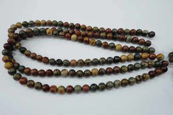 CPJ153 15.5 inches 8mm round picasso jasper gemstone beads