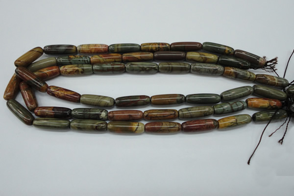 CPJ160 15.5 inches 8*25mm cylinder picasso jasper gemstone beads
