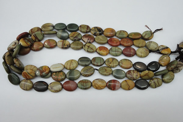 CPJ165 15.5 inches 12*16mm oval picasso jasper gemstone beads