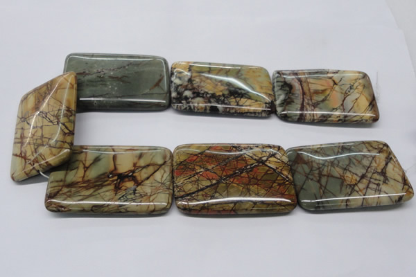 CPJ36 15.5 inches 40*60mm rectangle picasso jasper beads wholesale